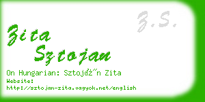 zita sztojan business card